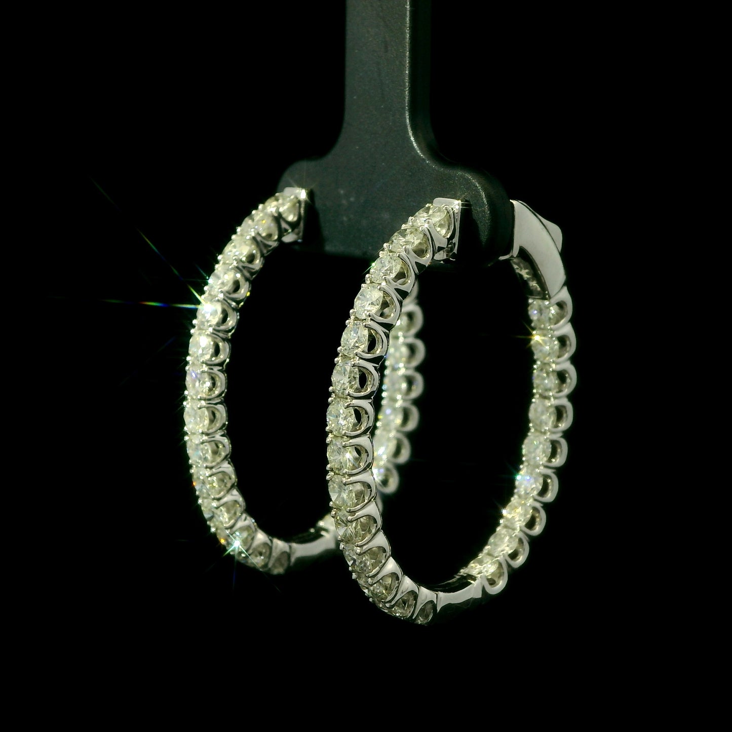White Gold Inside-Out Diamond Hoop Earrings