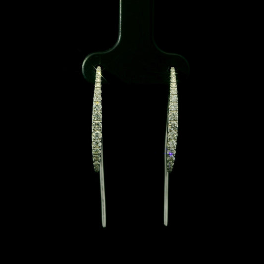 Diamond Threader Elongated Drop Earrings