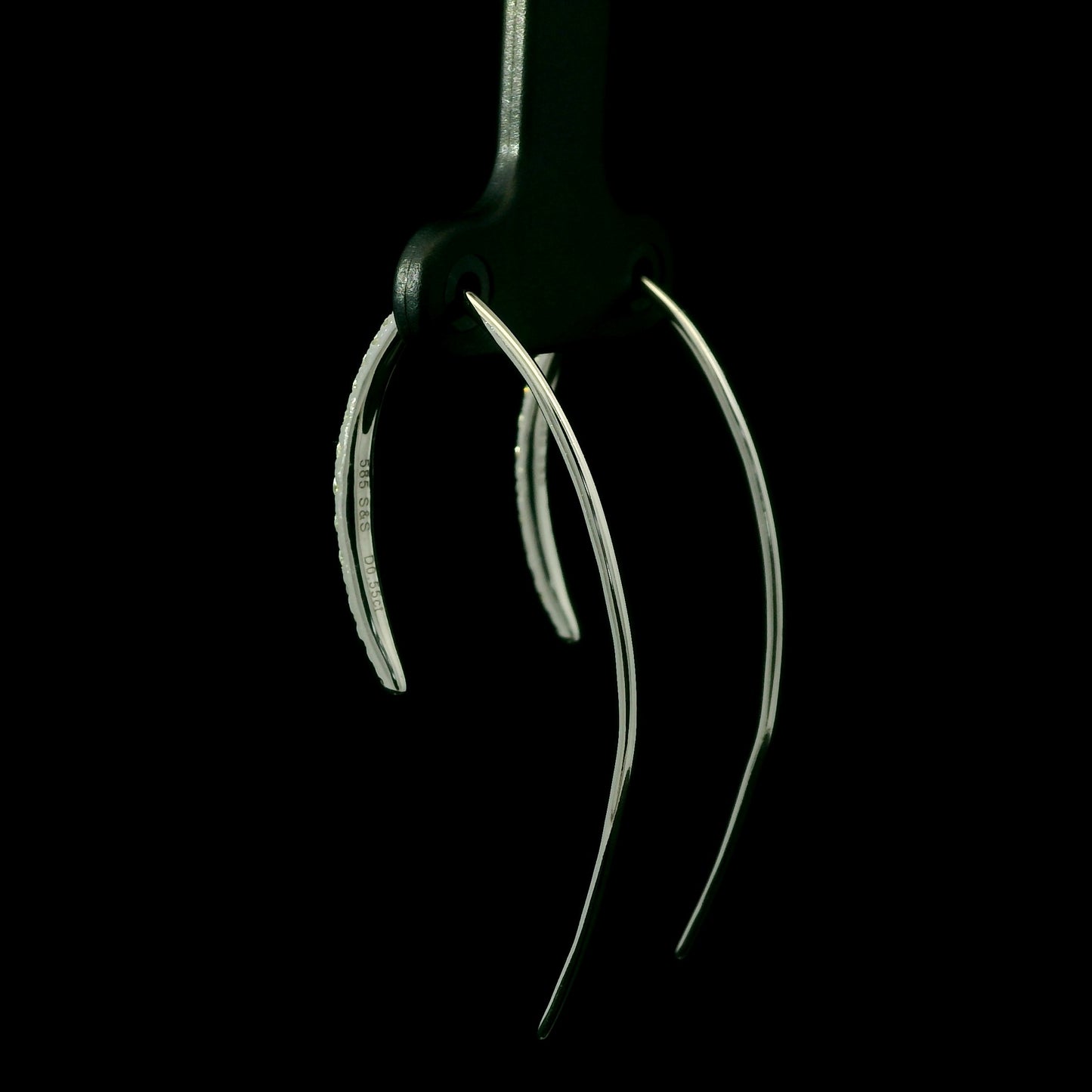 Diamond Threader Elongated Drop Earrings