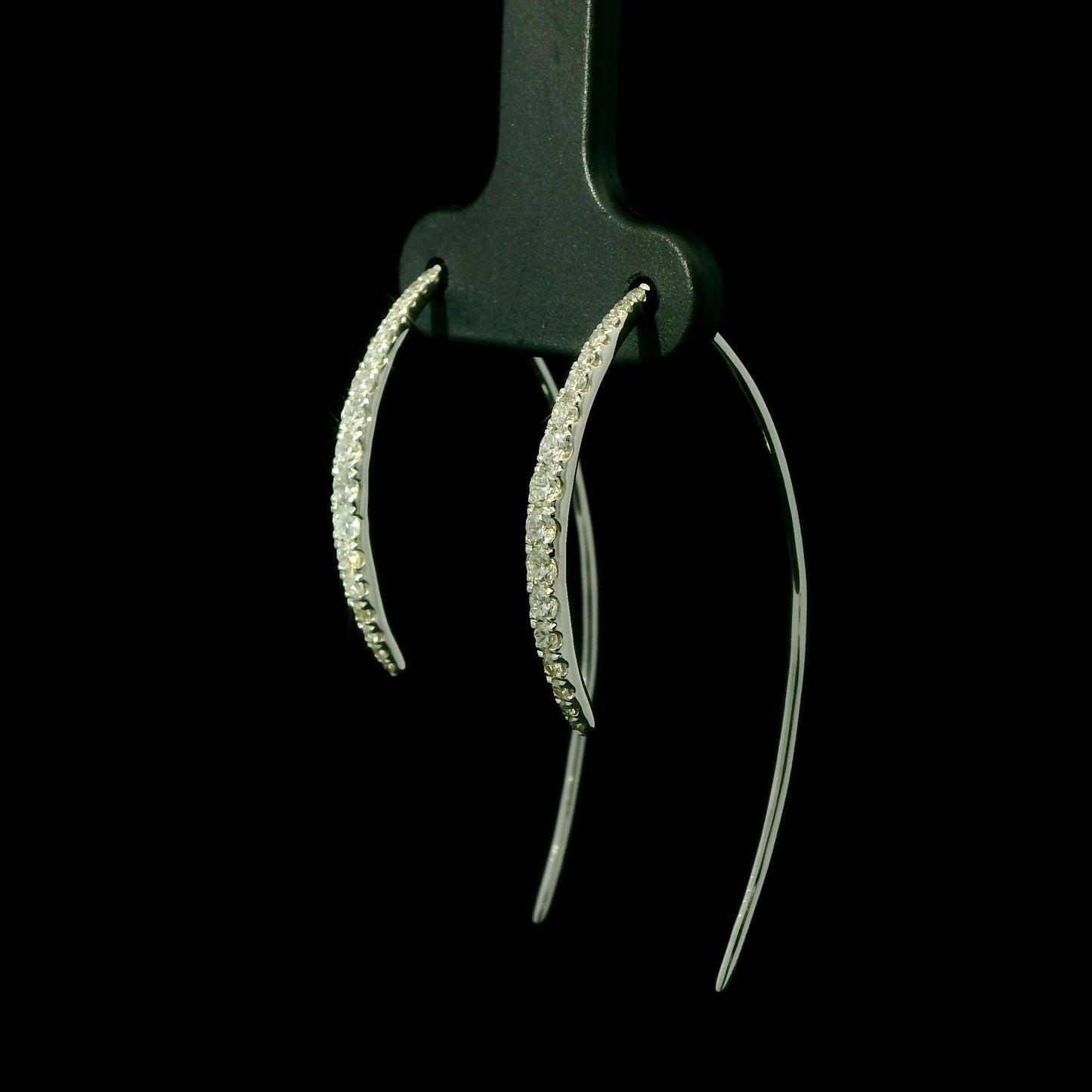 Diamond Threader Elongated Drop Earrings