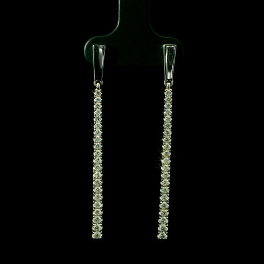 Diamond Line Drop Earrings