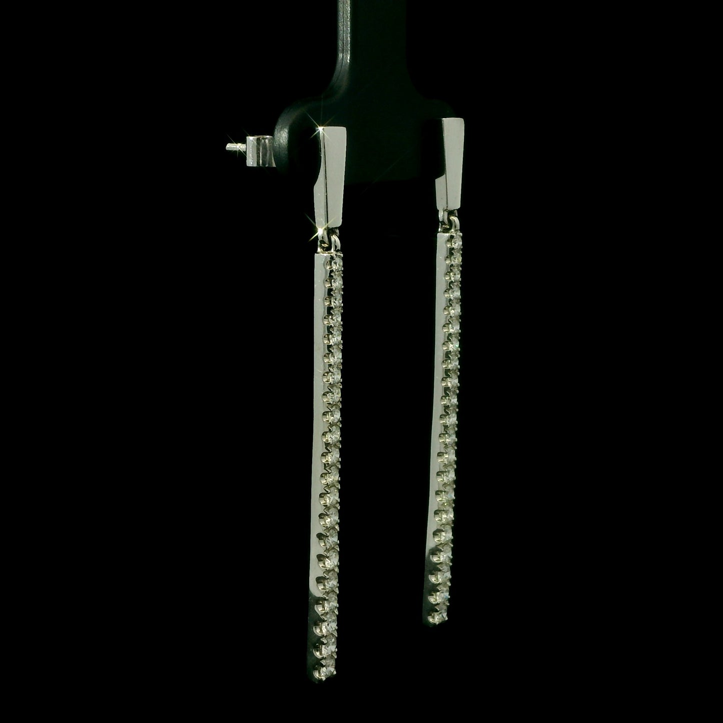 Diamond Line Drop Earrings