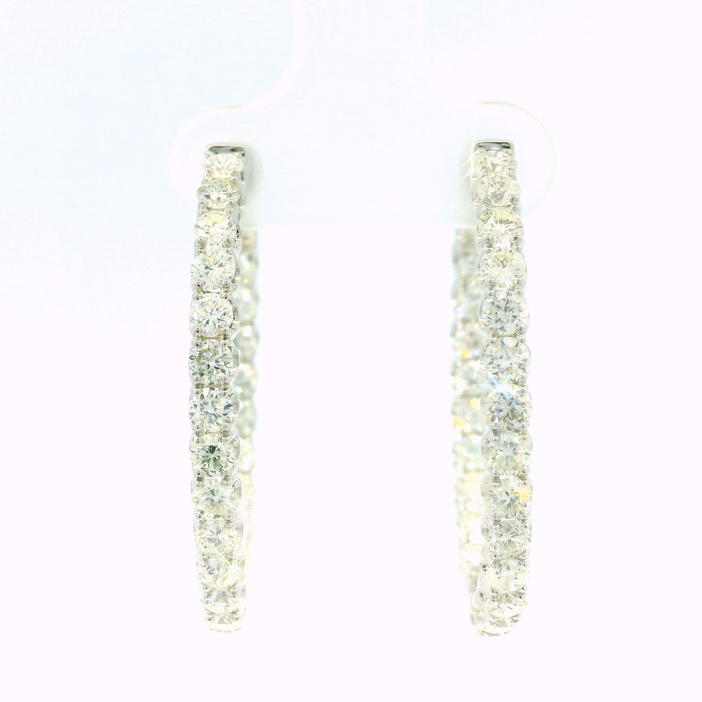 White Gold Inside-Out Diamond Hoop Earrings