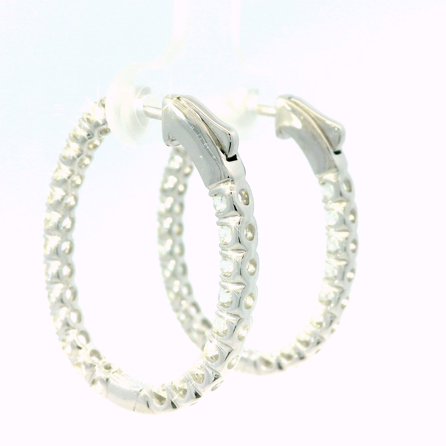 White Gold Inside-Out Diamond Hoop Earrings