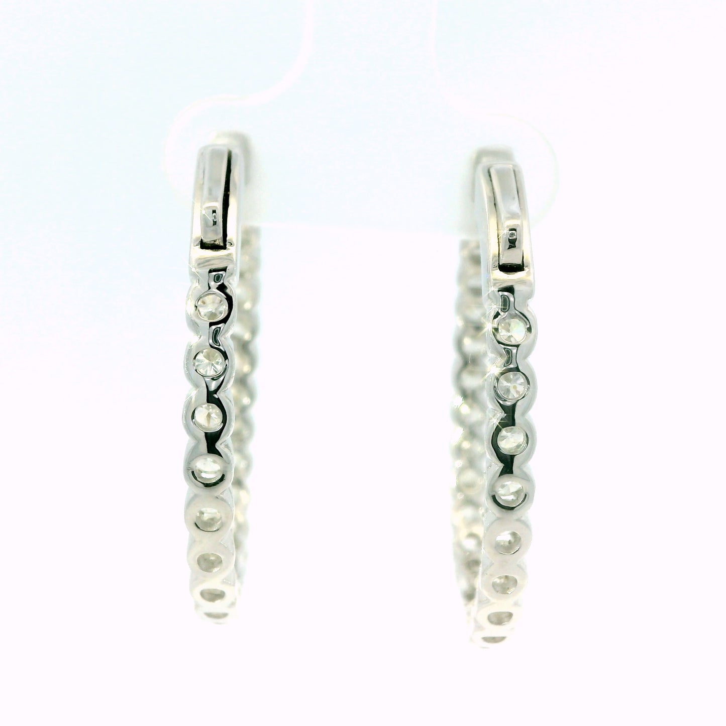 White Gold Inside-Out Diamond Hoop Earrings