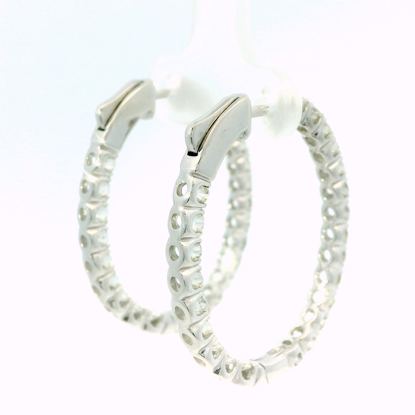 White Gold Inside-Out Diamond Hoop Earrings