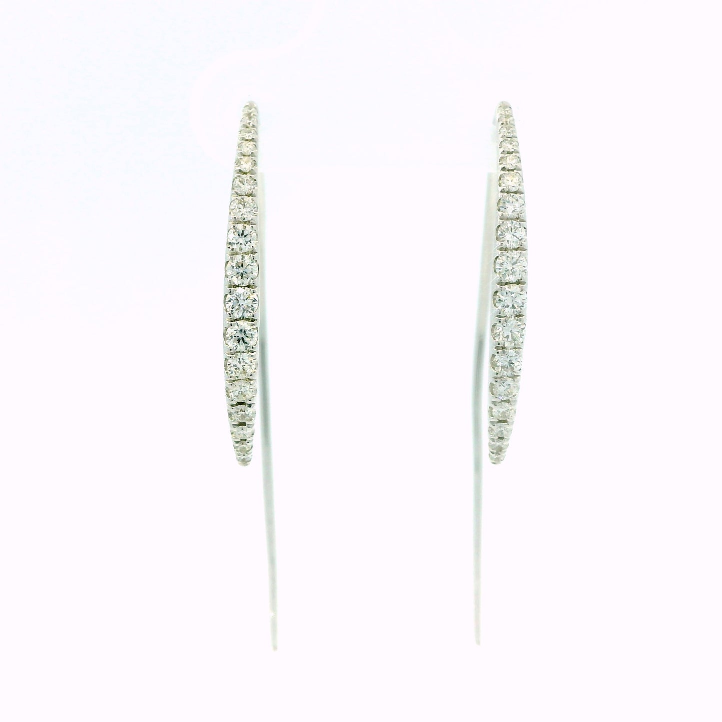 Diamond Threader Elongated Drop Earrings