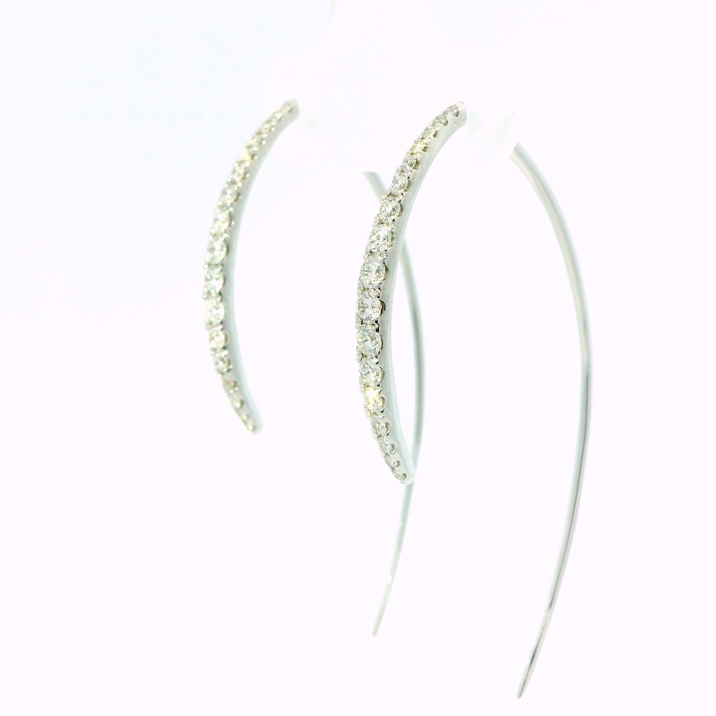 Diamond Threader Elongated Drop Earrings