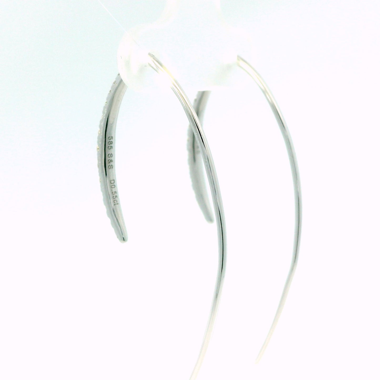 Diamond Threader Elongated Drop Earrings