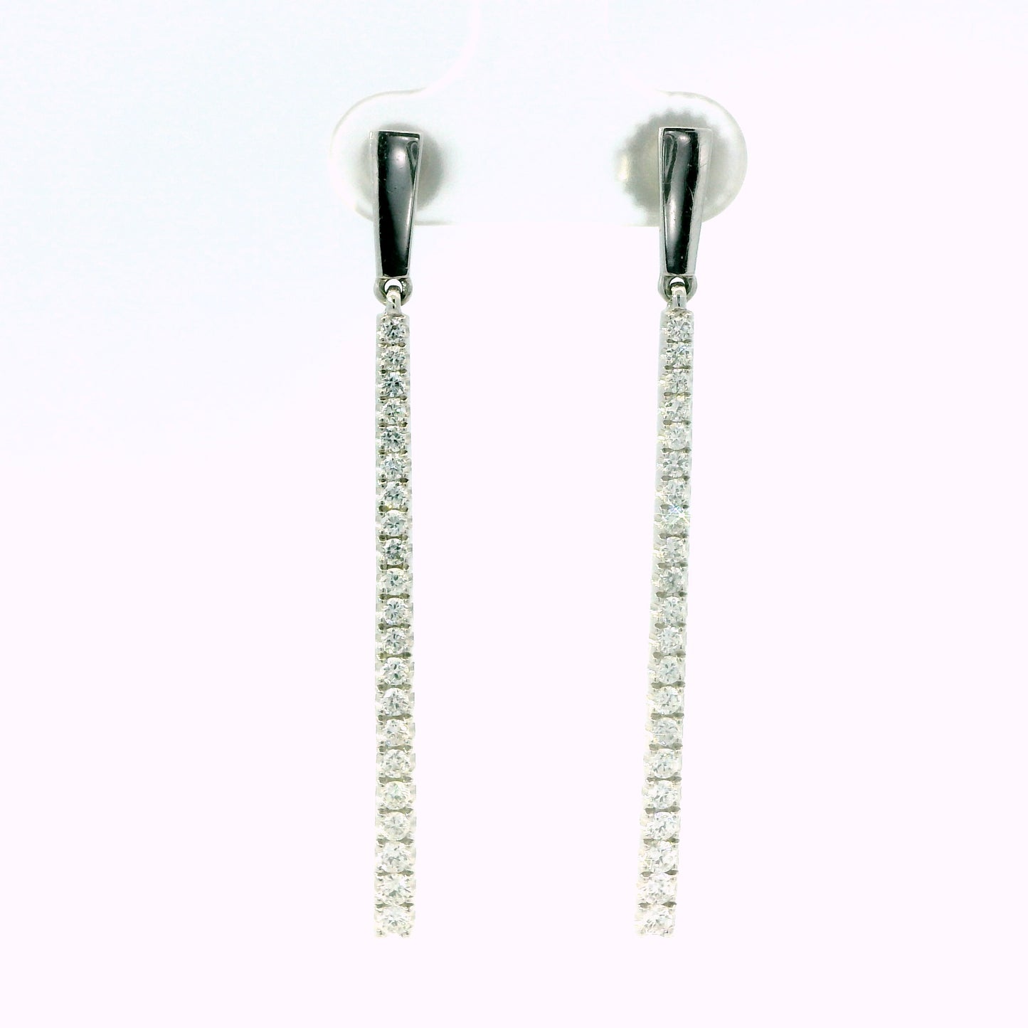 Diamond Line Drop Earrings