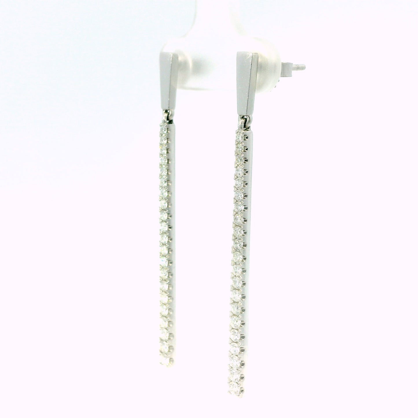 Diamond Line Drop Earrings