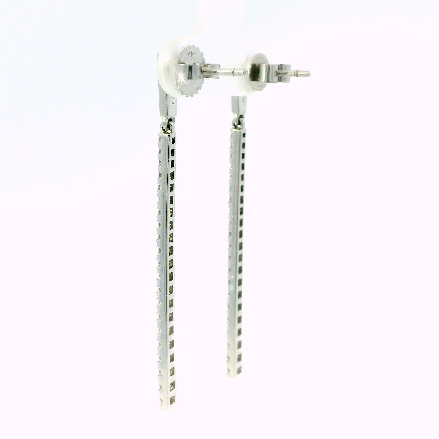 Diamond Line Drop Earrings