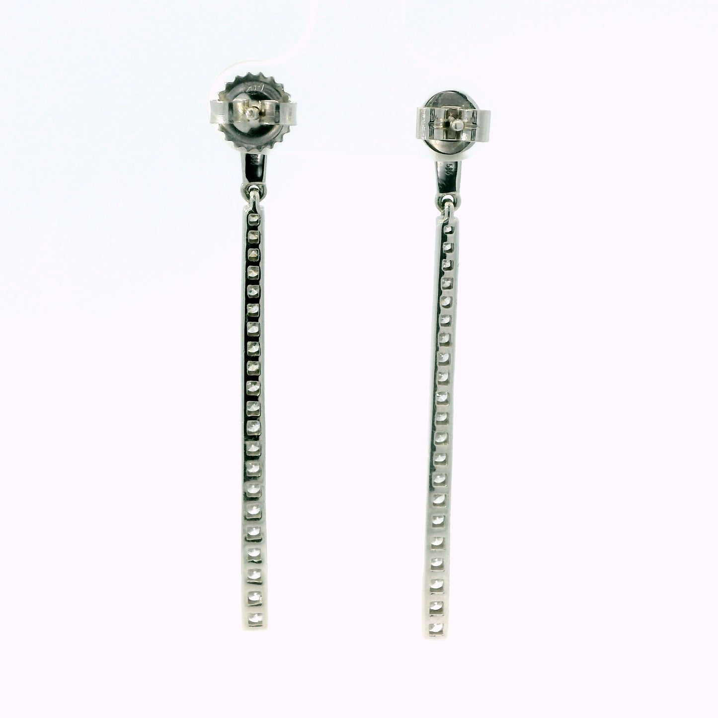 Diamond Line Drop Earrings