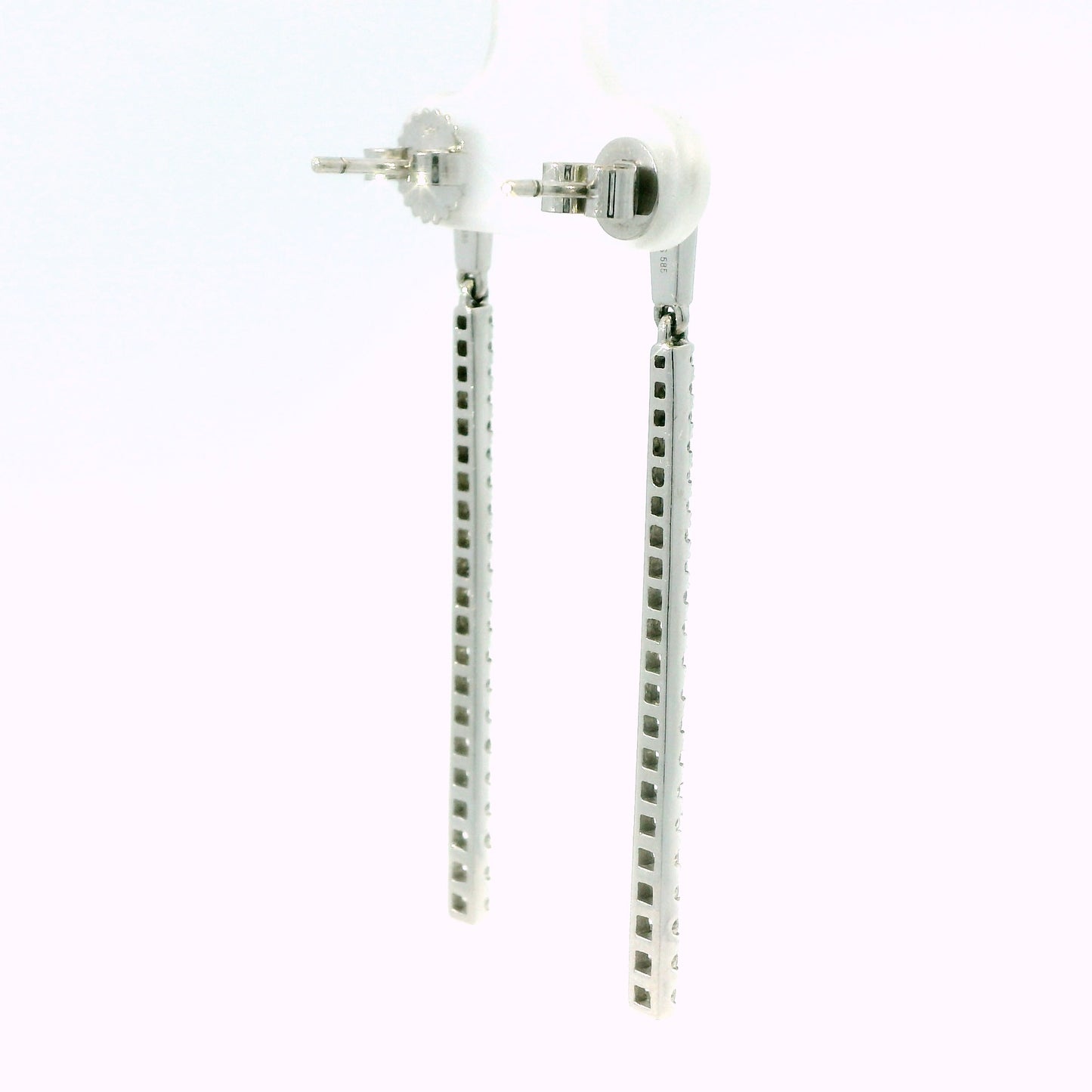 Diamond Line Drop Earrings