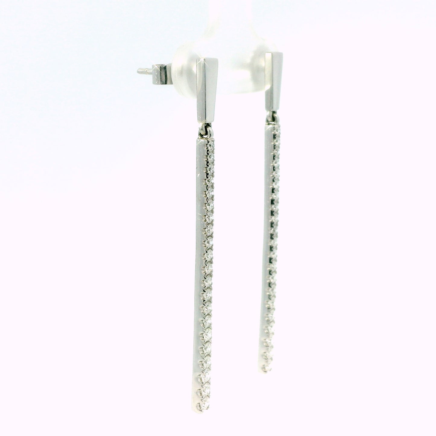 Diamond Line Drop Earrings