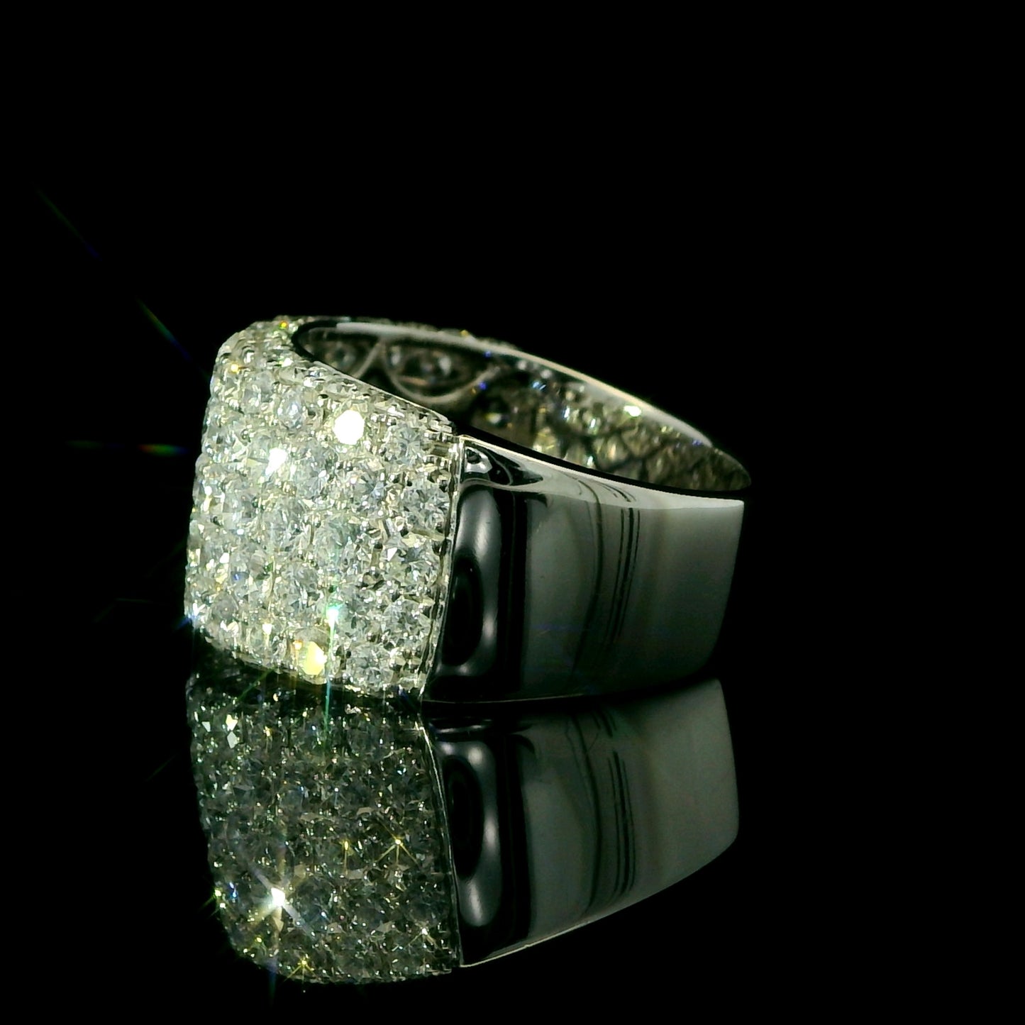 Wide Diamond Band Ring