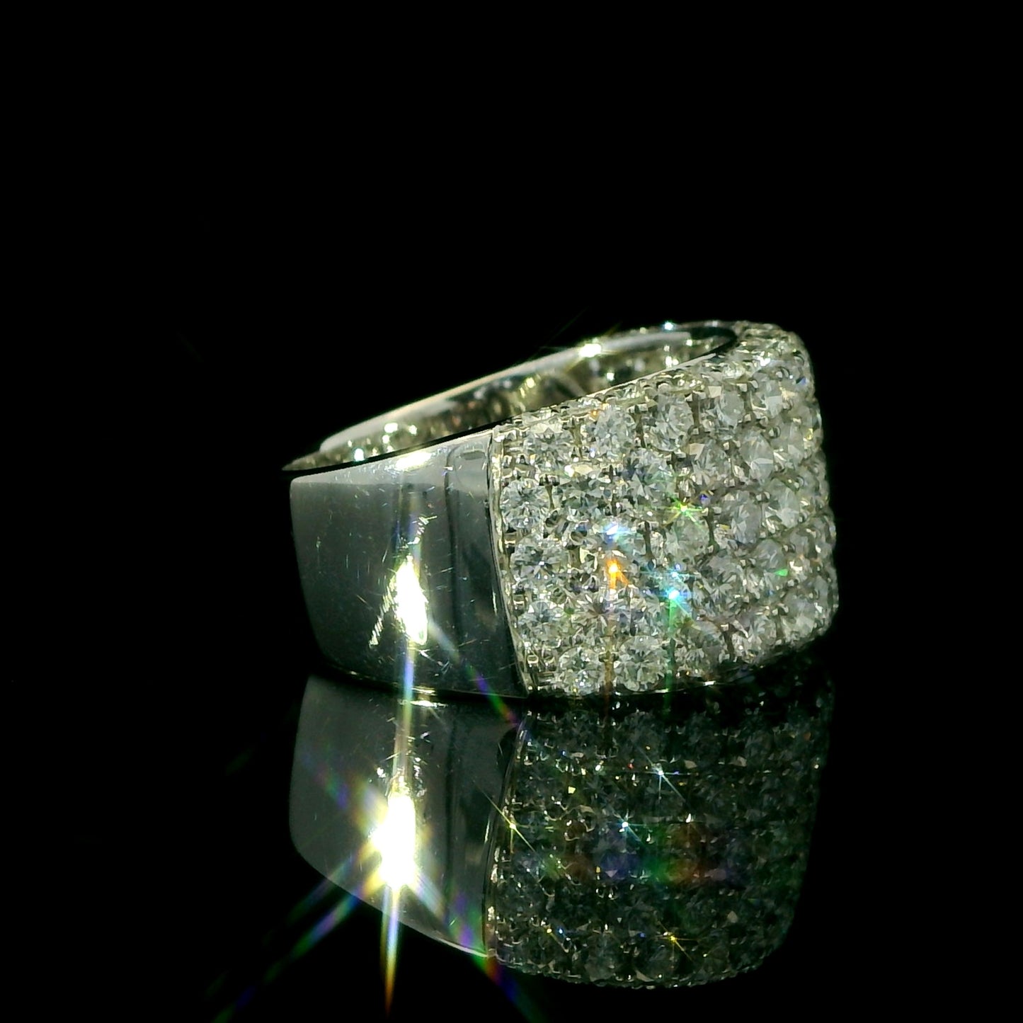 Wide Diamond Band Ring
