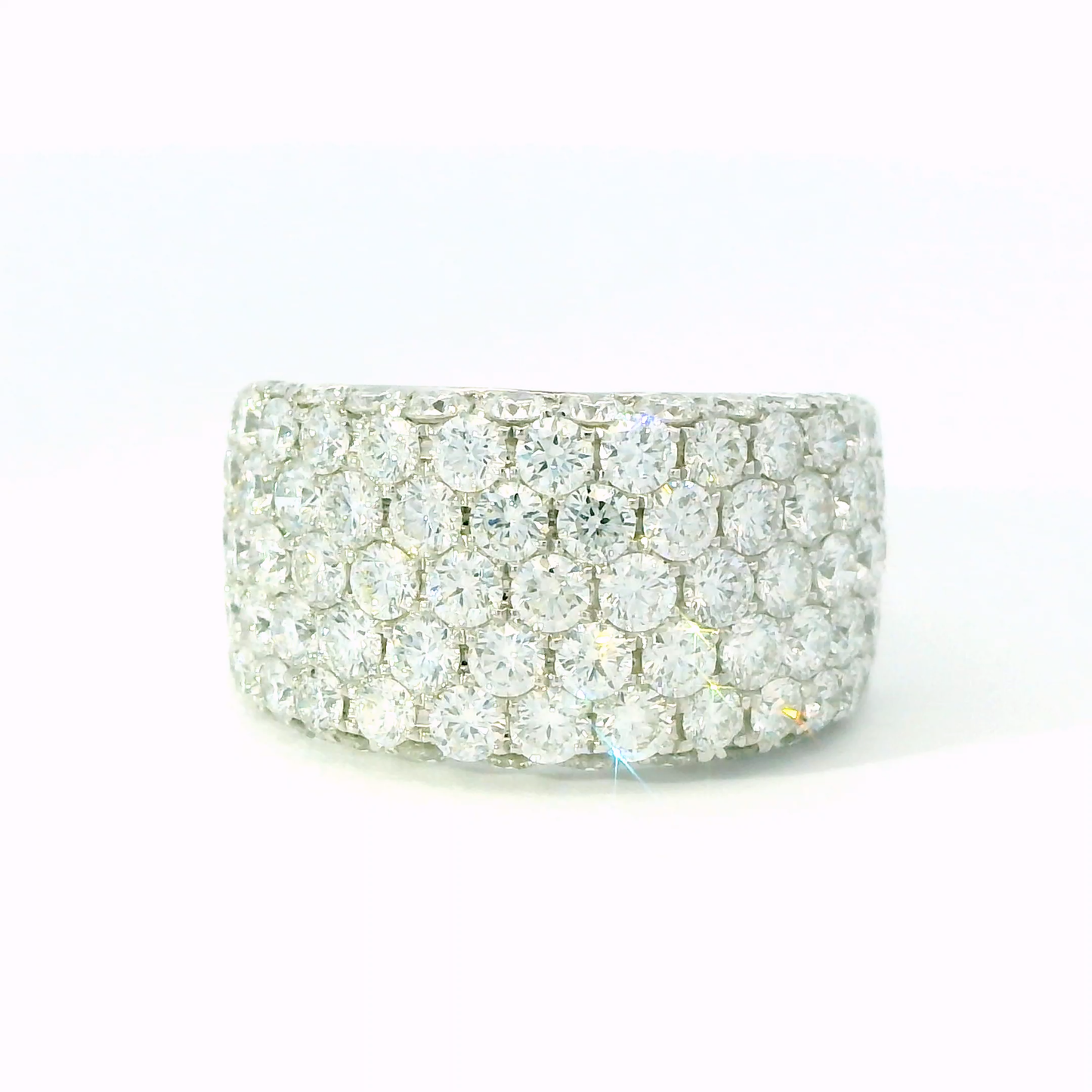 Wide Diamond Band Ring