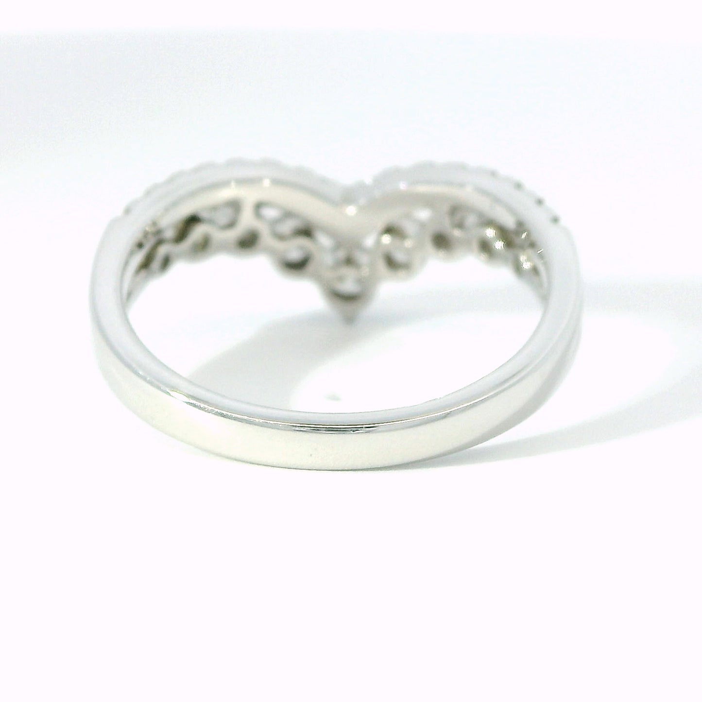 Double Row Diamond V-Band Chevron Ring