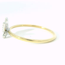 14k Gold Diamond Butterfly Ring – Two-Tone White & Yellow Gold