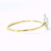 14k Gold Diamond Butterfly Ring – Two-Tone White & Yellow Gold