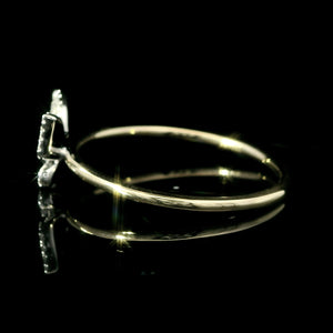 14k Gold Diamond Butterfly Ring – Two-Tone White & Yellow Gold