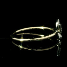 14k Gold Diamond Butterfly Ring – Two-Tone White & Yellow Gold
