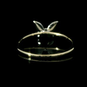 14k Gold Diamond Butterfly Ring – Two-Tone White & Yellow Gold