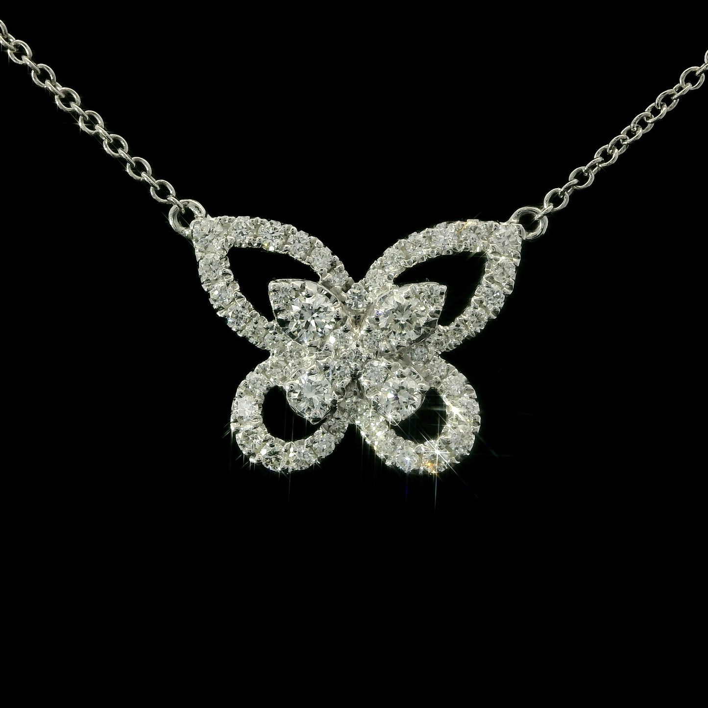Diamond Butterfly Pendant Necklace