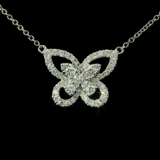 Diamond Butterfly Pendant Necklace