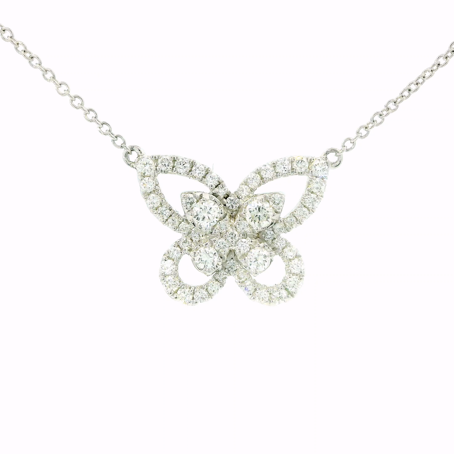 Diamond Butterfly Pendant Necklace