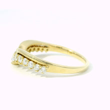 14K Yellow Gold Chevron Diamond Wedding Band – Natural Diamond V-Shaped Ring