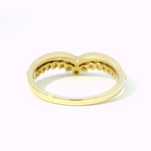 14K Yellow Gold Chevron Diamond Wedding Band – Natural Diamond V-Shaped Ring