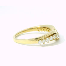 14K Yellow Gold Chevron Diamond Wedding Band – Natural Diamond V-Shaped Ring