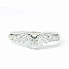 14K Yellow Gold Chevron Diamond Wedding Band – Natural Diamond V-Shaped Ring