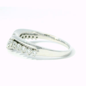 14K Yellow Gold Chevron Diamond Wedding Band – Natural Diamond V-Shaped Ring
