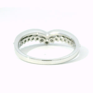 14K Yellow Gold Chevron Diamond Wedding Band – Natural Diamond V-Shaped Ring