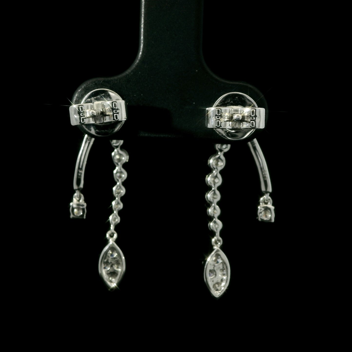 14K Gold Cascading Diamond Drop Earrings