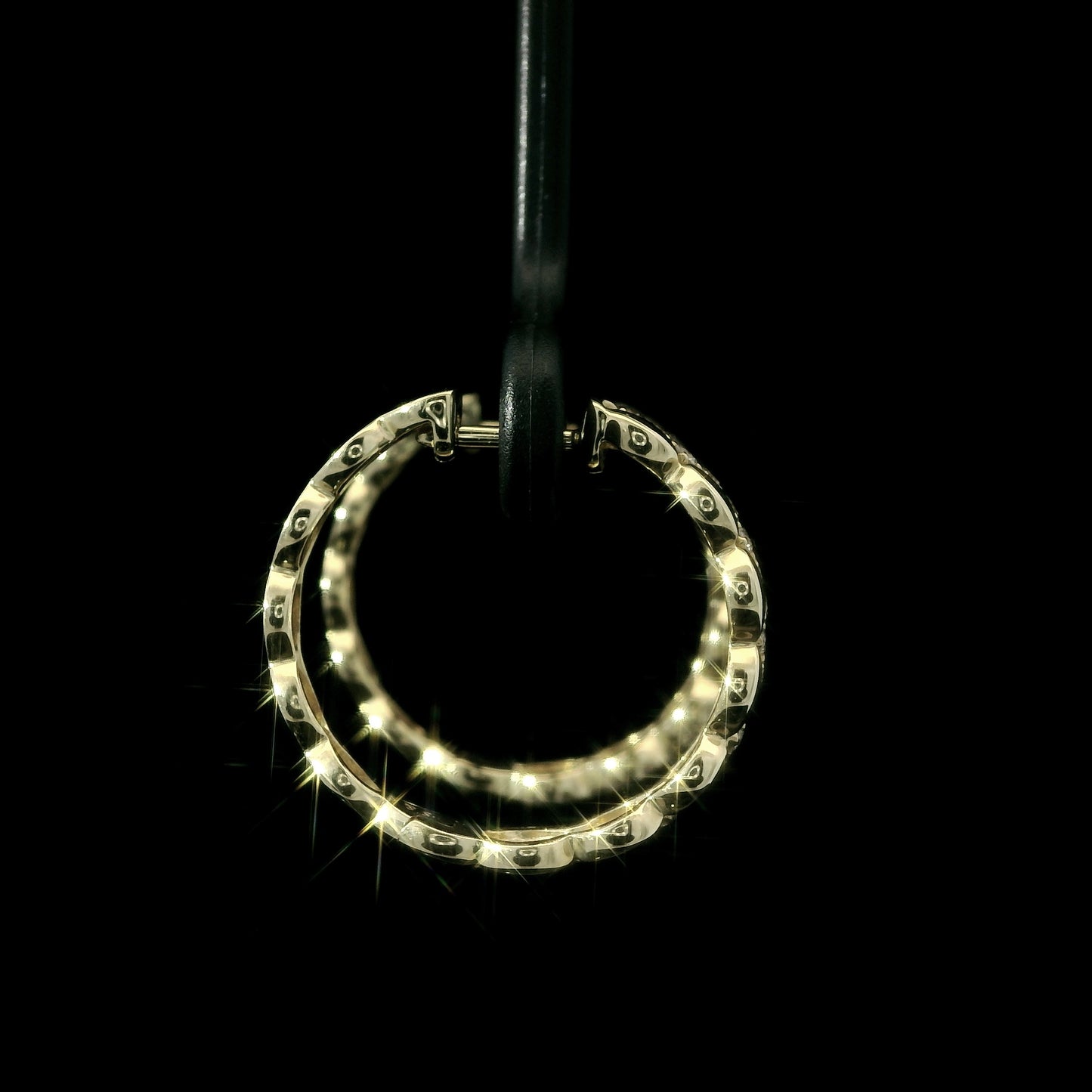 14K Yellow Gold Petal-Edge Diamond Hoop Earrings