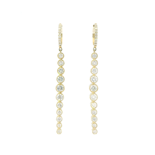 Natural Diamond Bezel Drop Earrings in 14K Yellow Gold
