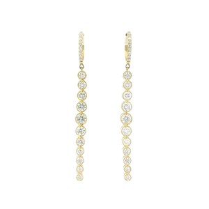 Natural Diamond Bezel Drop Earrings in 14K Yellow Gold