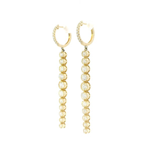 Natural Diamond Bezel Drop Earrings in 14K Yellow Gold