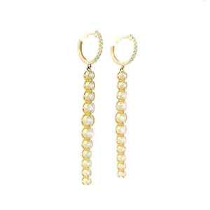 Natural Diamond Bezel Drop Earrings in 14K Yellow Gold