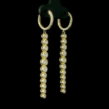 Natural Diamond Bezel Drop Earrings in 14K Yellow Gold