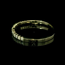 Solid 14K Yellow Gold Diamond Bangle – Bar Set with Round & Baguette Diamonds