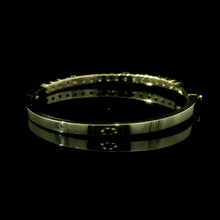 Solid 14K Yellow Gold Diamond Bangle – Bar Set with Round & Baguette Diamonds