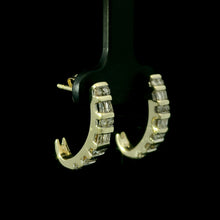 Diamond J Bar Set Earrings in 14k Yellow Gold
