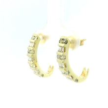 Diamond J Bar Set Earrings in 14k Yellow Gold