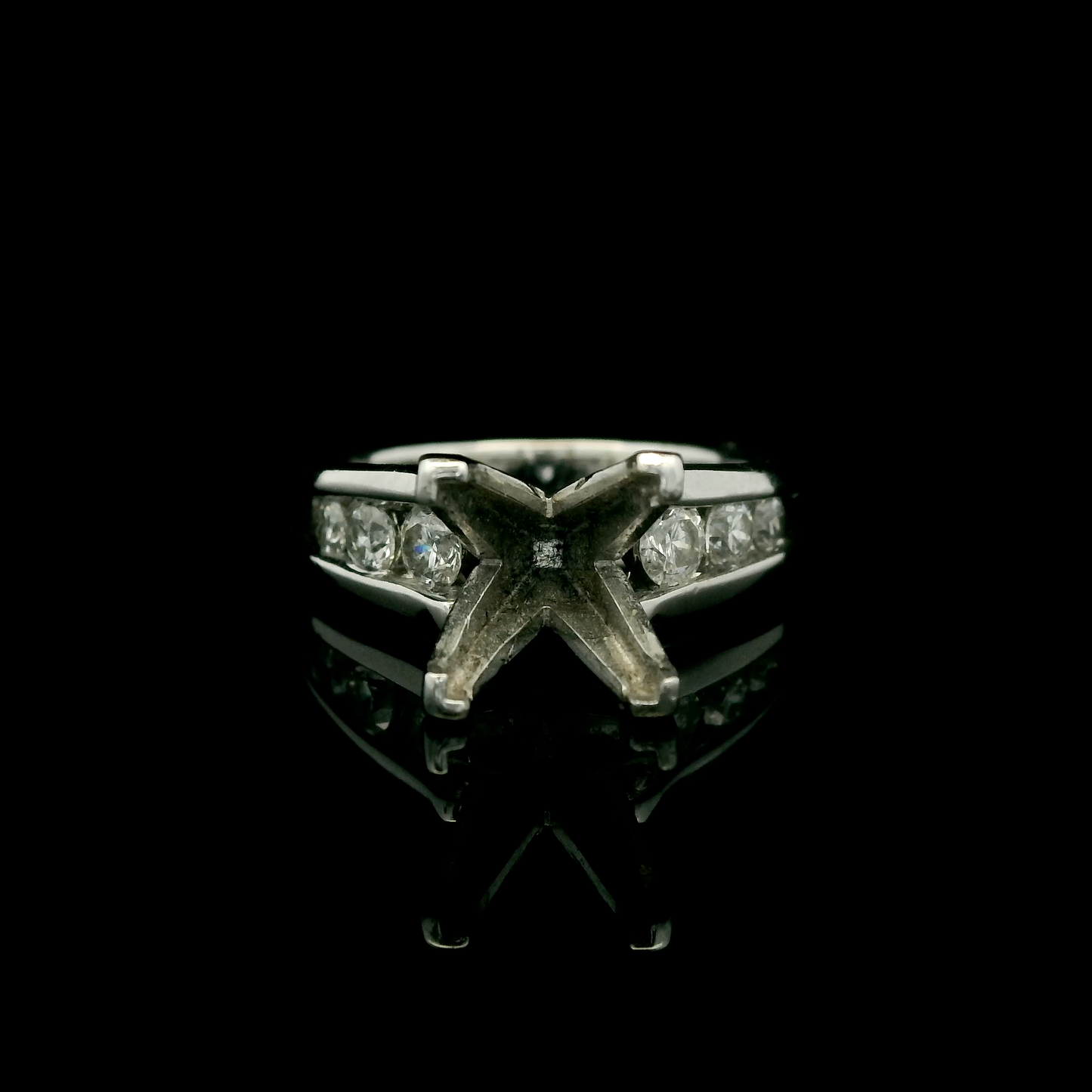 Channel-Set Diamond Engagement Ring Setting