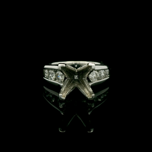 Channel-Set Diamond Engagement Ring Setting